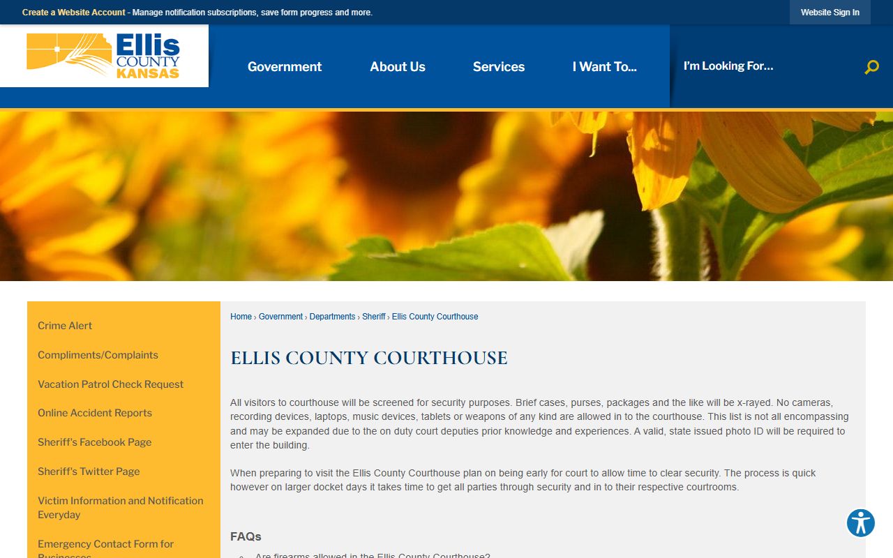 Ellis County Clerk of the District Court courthouse security record access context