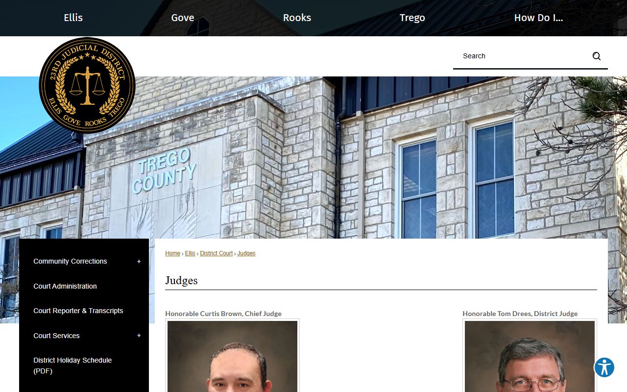 Ellis County court dockets 23rd Judicial District judges page
