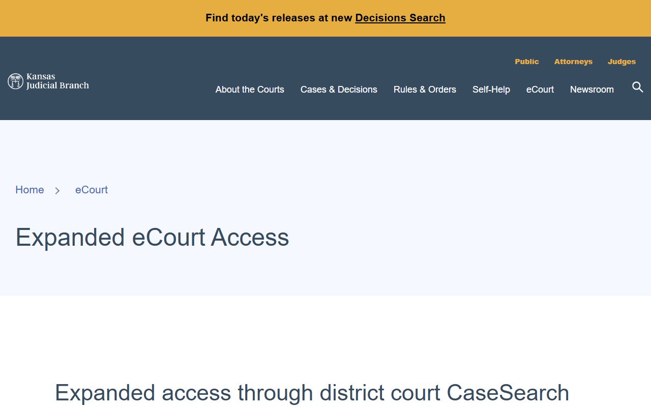 Ellis County court records expanded eCourt access source