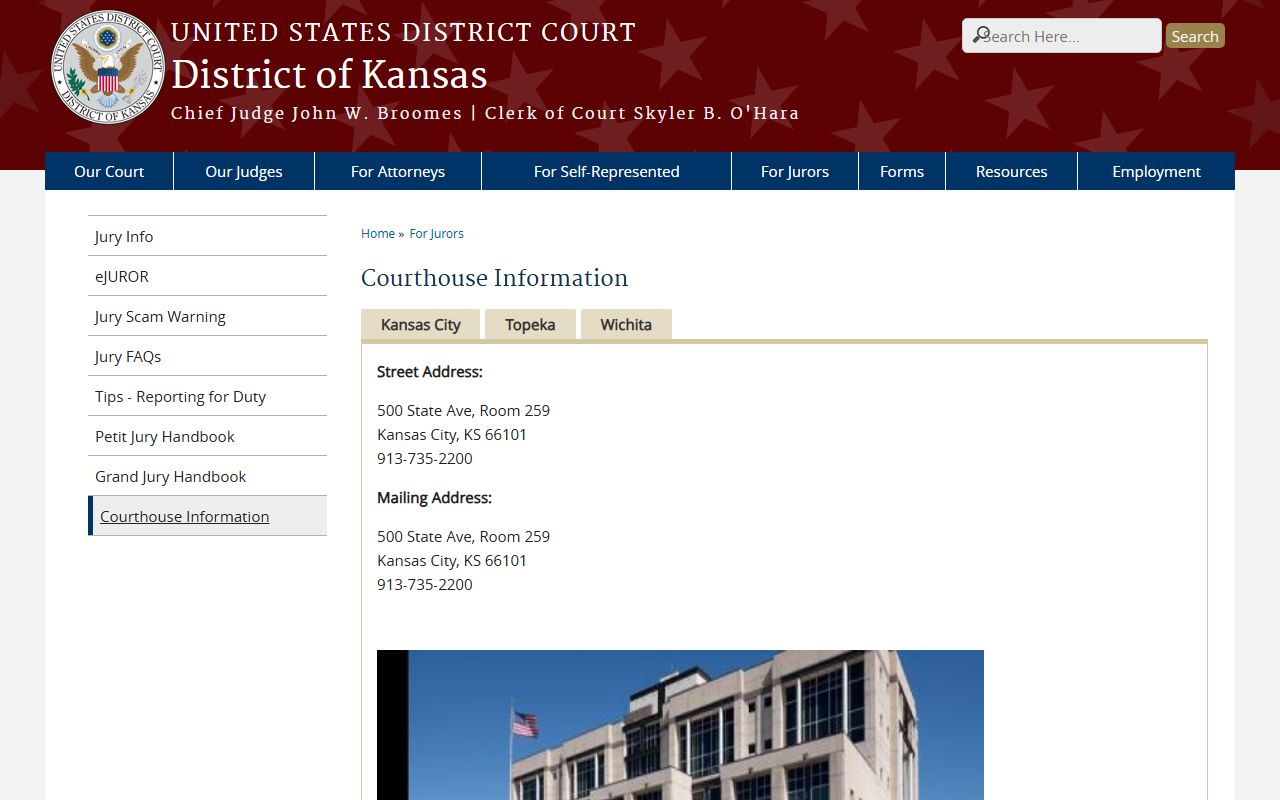 Ellis County District Court District of Kansas court locations record access