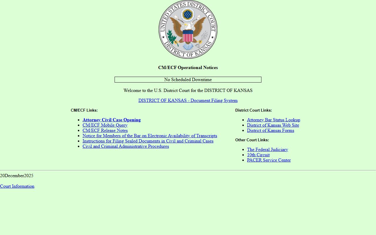 Ellis County District Court federal CM ECF records access distinction