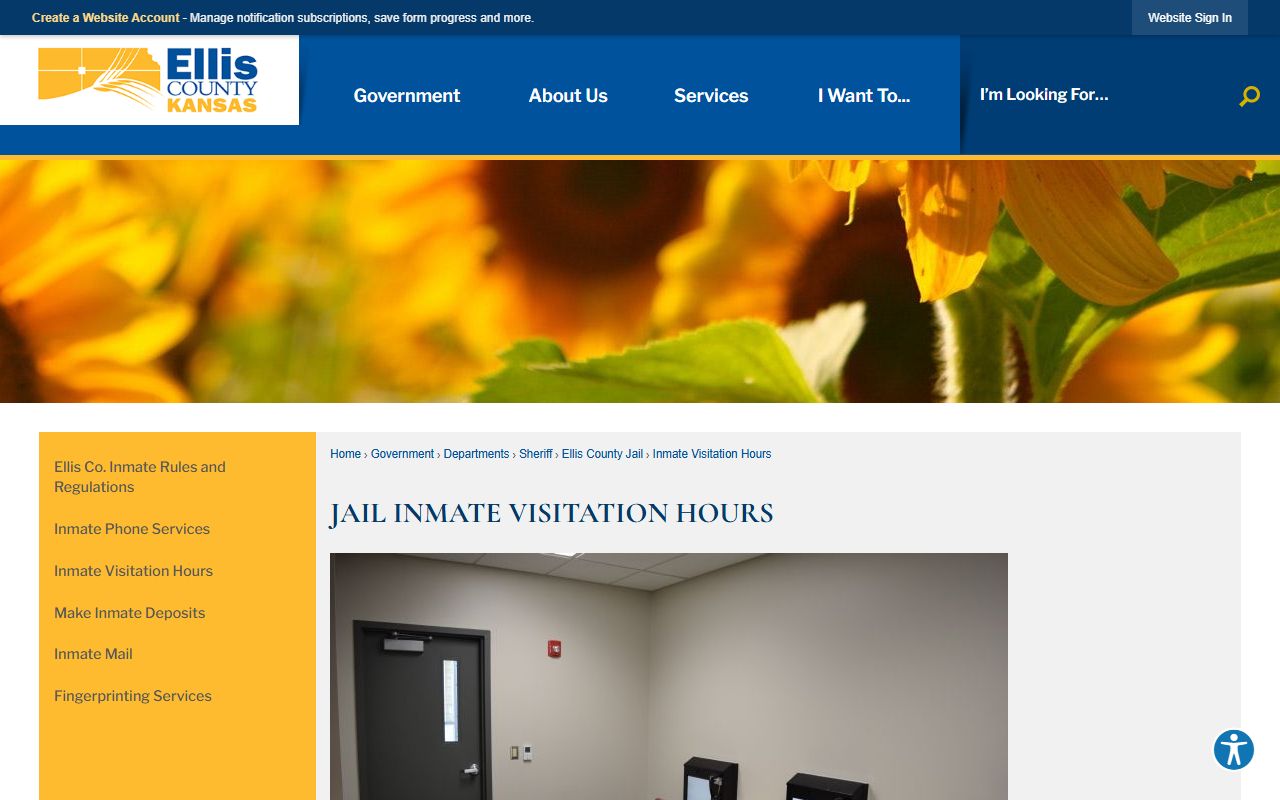 Ellis County inmate search visitation rules source